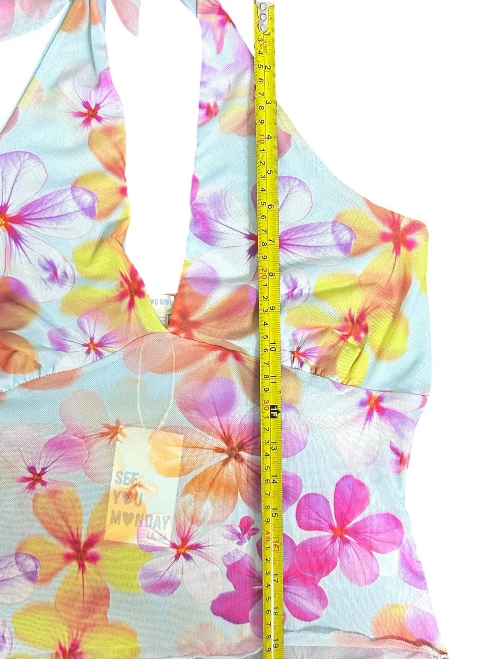 See You Monday Floral Halter Top Maxi Skirt Set XL NWT Y2K
